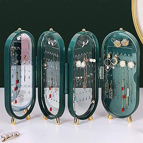 Folding Jewelry Box, Jewellery Box Organiser With Mirror (random Color)