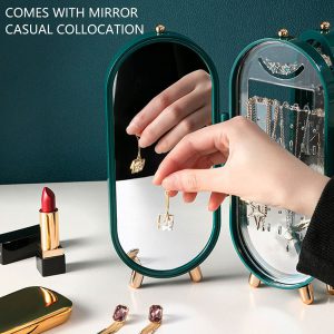 Folding Jewelry Box, Jewellery Box Organiser With Mirror (random Color)