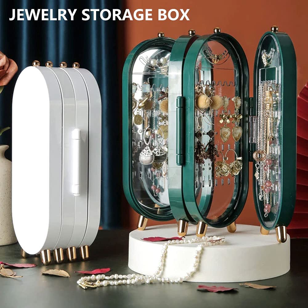 Folding Jewelry Box, Jewellery Box Organiser With Mirror (random Color)